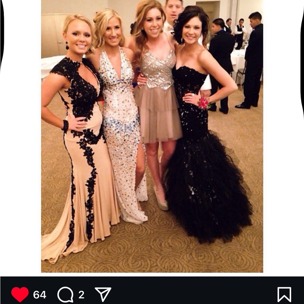 Elegant Black and Silver Evening Gown